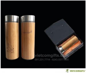 Quà Tặng Bình Giữ Nhiệt Bằng Tre 01